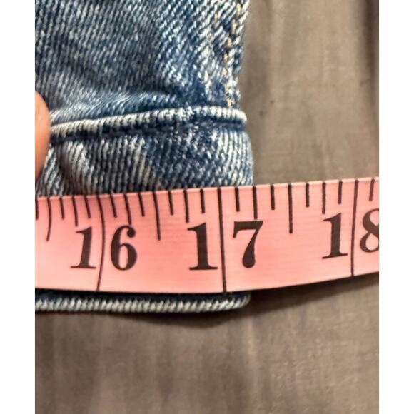 Abercrombie & Fitch Hollister Jean Jacket Sz Med Y2K Distressed - Picture 6 of 12